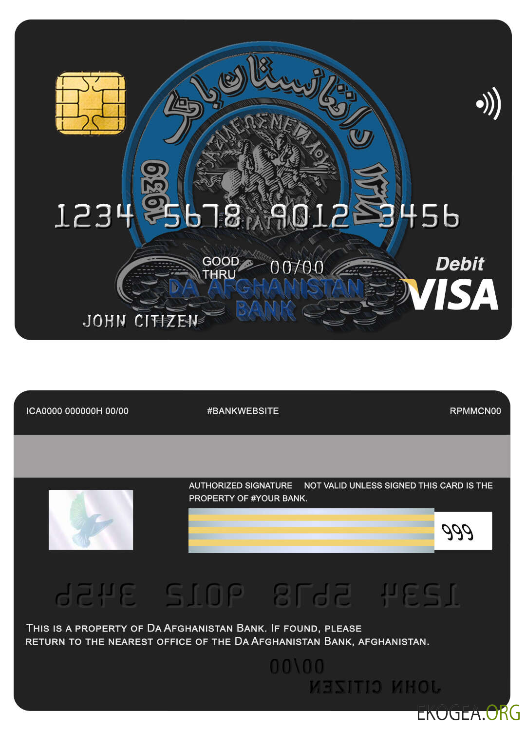 Carte visa bancaire Afghanistan Da